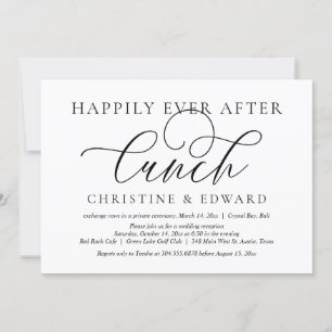 Wedding Elopement, Happily Ever After Lunch Invitation