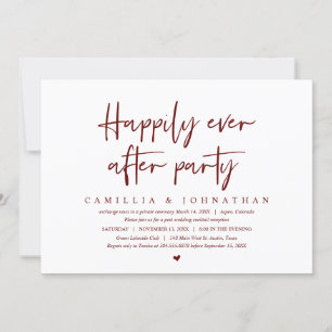 Wedding Elopement, Happily Ever after Party Invita Invitation