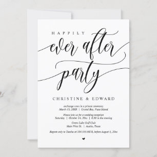 Wedding Elopement, Happily Ever After Party Invitation