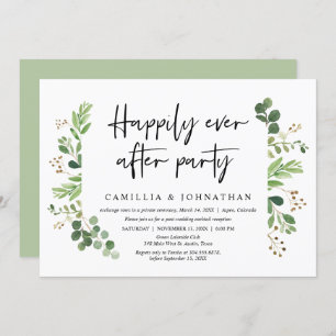 Wedding Elopement, Happily Ever after Party Invitation