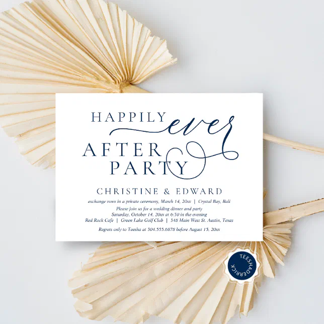 Wedding Elopement Happily Ever After Party Invitation Zazzle 9151