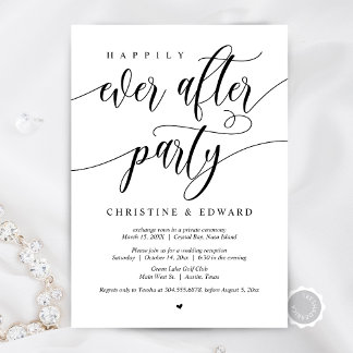 Wedding Elopement, Happily Ever After Party Invitation