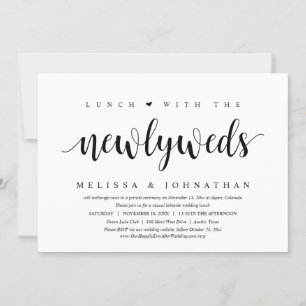 Wedding Elopement, Lunch With Newlyweds Invitation