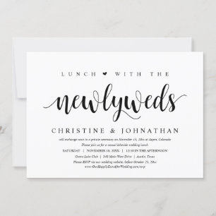 Wedding Elopement, Lunch With The Newlyweds Invitation