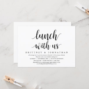 Wedding Elopement, Lunch With Us, Newlyweds Invita Invitation