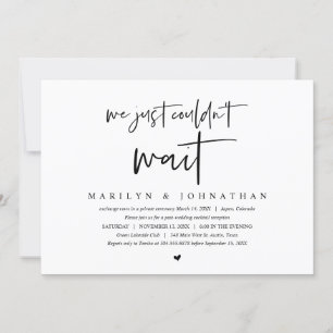 Wedding Elopement, Modern minimalist Invitation