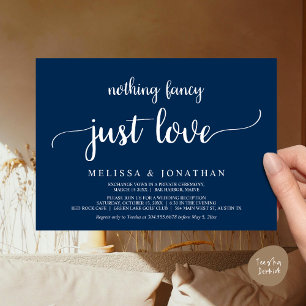 Wedding Elopement, Nothing Fancy Just Love Dinner Invitation