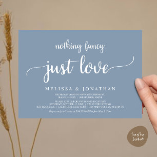 Wedding Elopement, Nothing Fancy Just Love Dinner Invitation