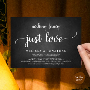 Wedding Elopement, Nothing Fancy Just Love Dinner Invitation