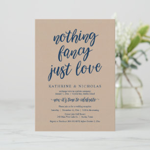 Wedding Elopement, Nothing Fancy, Just Love Invita Invitation
