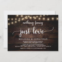 Wedding Elopement, Nothing Fancy Just Love Invitat