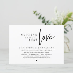 Wedding Elopement, Nothing Fancy, Just Love Invitation