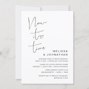 Wedding Elopement, Now it's time Invitation