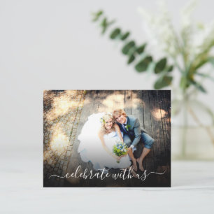 Wedding Elopement Party Celebrate With Us Invitation Postcard