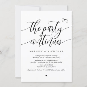 Wedding Elopement Party, The Party Continues Invitation