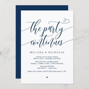 Wedding Elopement Party, The Party Continues Invitation