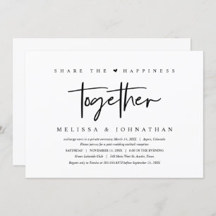 Wedding Elopement, share happiness together Invitation