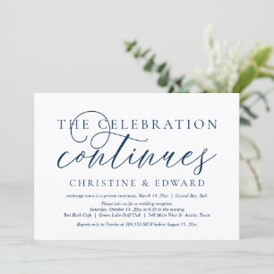 Wedding Elopement, The Celebration Continues Invit Invitation