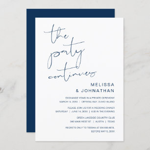Wedding Elopement, The Party Continues Invitation