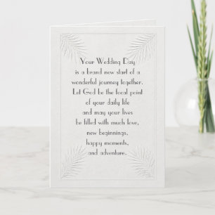 Wedding Embossed Tropical Palm Frond Border Card