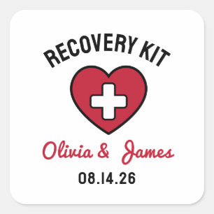 Wedding Emergency Survival Hangover Recovery Kit  Square Sticker