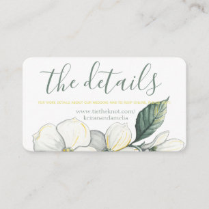 Wedding Enclosure Card, Watercolor Dogwood Blooms Card