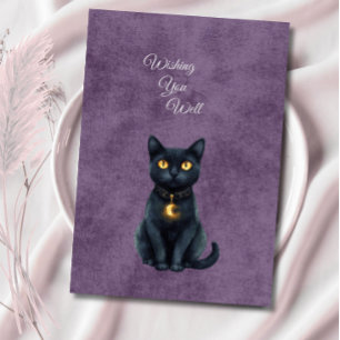 Wedding Enclosure Card Whimsical Black Cat Gothic 