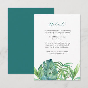 Wedding Enclosure Care Tropical Palm Leaves Card