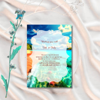 Wedding Enclosure Tropical Beach Card Insert