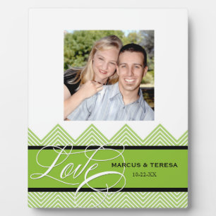 Wedding Engaged Chic Chevron Modern Personalised Plaque