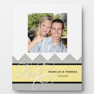 Wedding Engaged Chic Chevron Modern Personalised Plaque