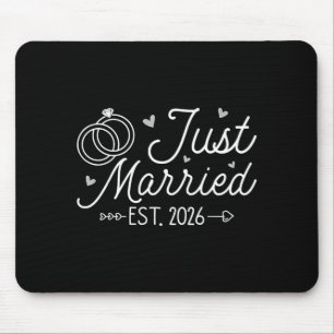 Wedding Engagement Bride Groom Just Married 2026 Mouse Pad