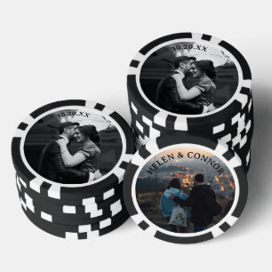 wedding engagement couples date photo poker chips