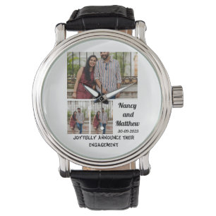 Wedding  Engagement custom 3 Photo Collage Watch