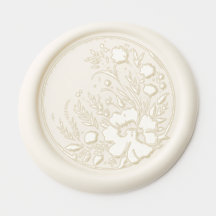 Wedding Engagement Floral Spray Wax Seal Stickers