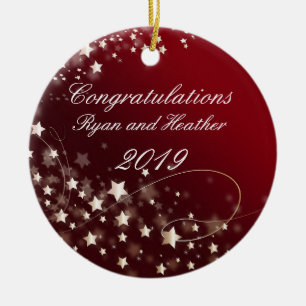 Wedding Engagement New Home Red Ceramic Ornament