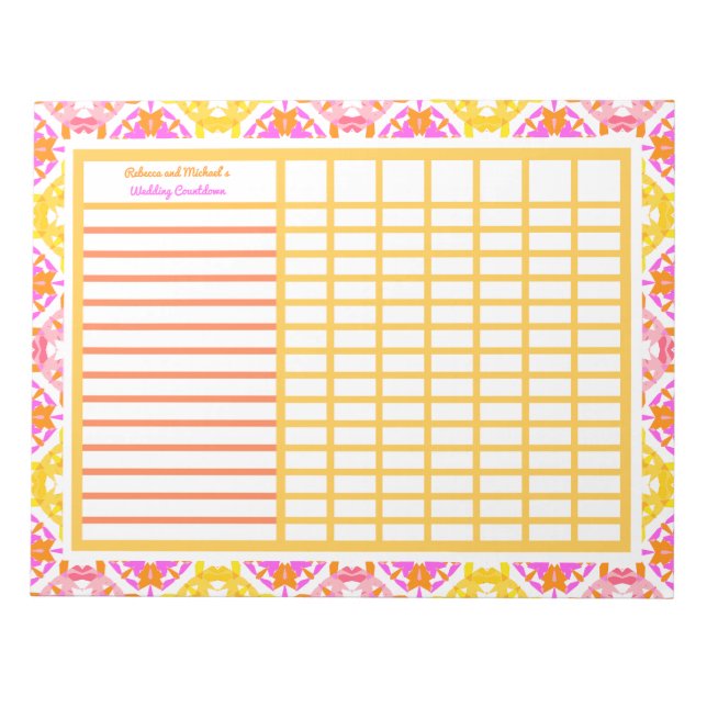 Wedding Engagement Organizer Tracker Planner Notes (Front)