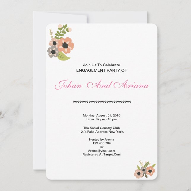 Wedding Engagement Party Invitation Card (Front)
