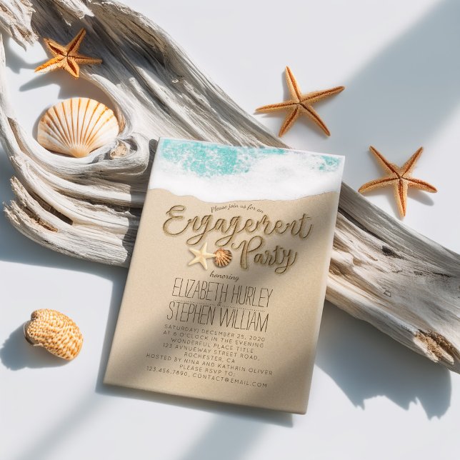Wedding Engagement Party Summer Beach Starfish Invitation (Creator Uploaded)