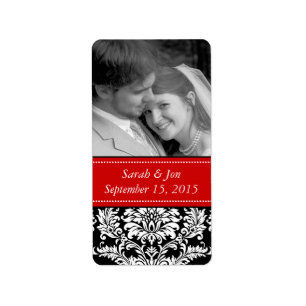 Wedding Engagement Photo Damask Save the Date Label
