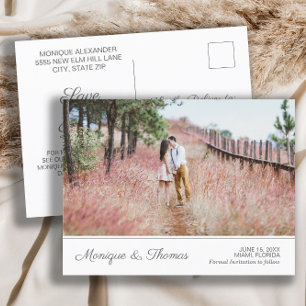 Wedding Engagement Photo Save Date Website Info An Announcement Postcard