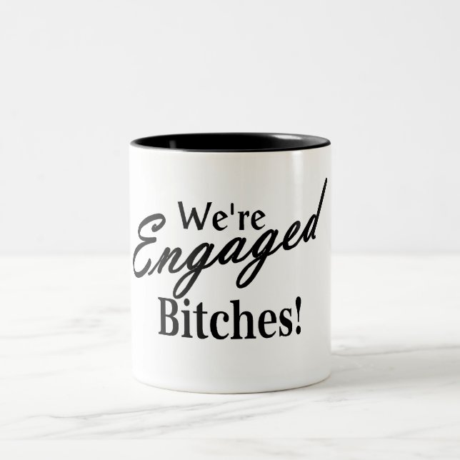 Wedding Engagement Two-Tone Coffee Mug (Center)
