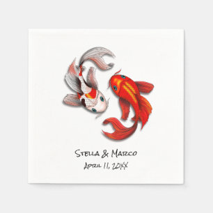 Wedding Engagement Yin Yang Koi Fish Garden Party Napkin