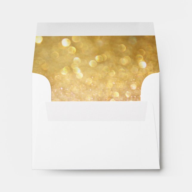 Wedding Envelope for Bokeh Movie Ticket Style Gold (Back (Bottom))
