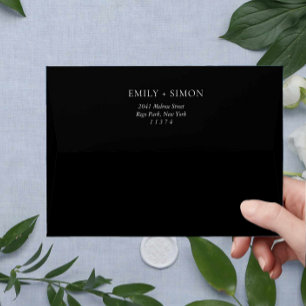 Wedding Envelope Grey Watercolor Liner Elegant