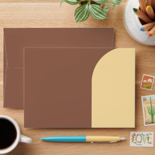 Wedding Envelope Mocha Mousse Arched