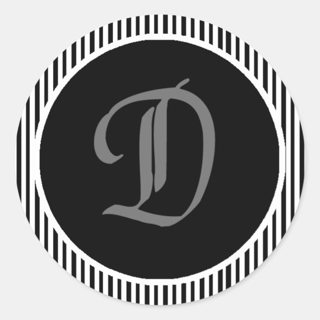 Wedding Envelope Seal D Monogram Sticker (Front)