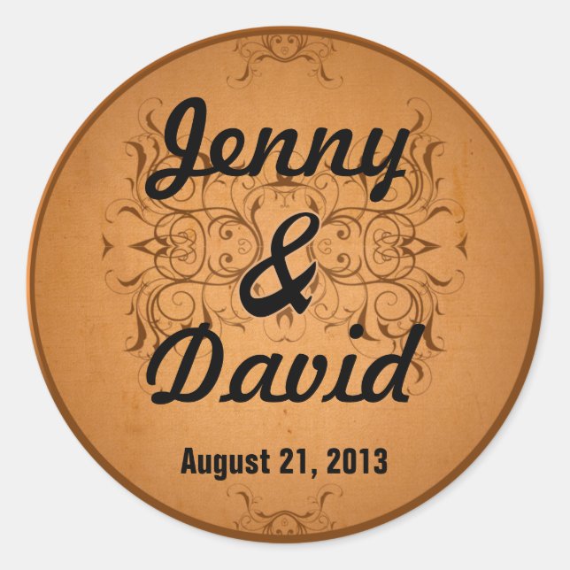 Wedding Envelope Seal (Vintage Copper) (Front)