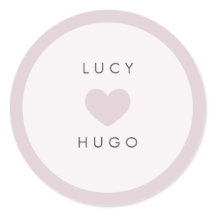 Wedding Envelope Sealing Stickers with Pink Heart