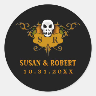 Wedding Envelope Sticker - Halloween Skull